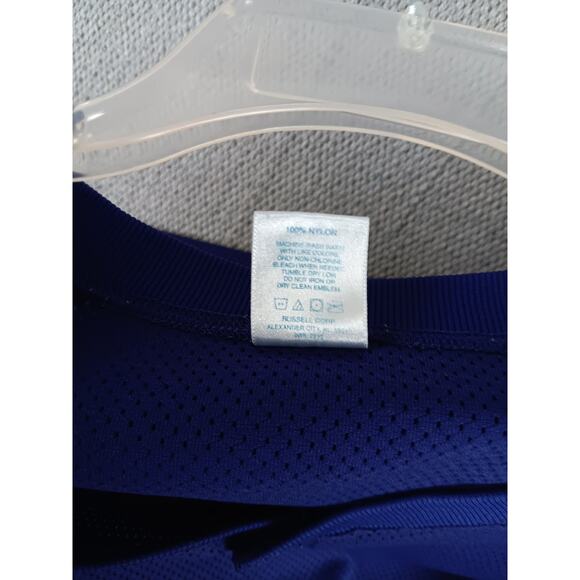 Russell Athletic Henley Jersey Shirt 3XL Purple Blank Nylon Sports Logo - Picture 7 of 12